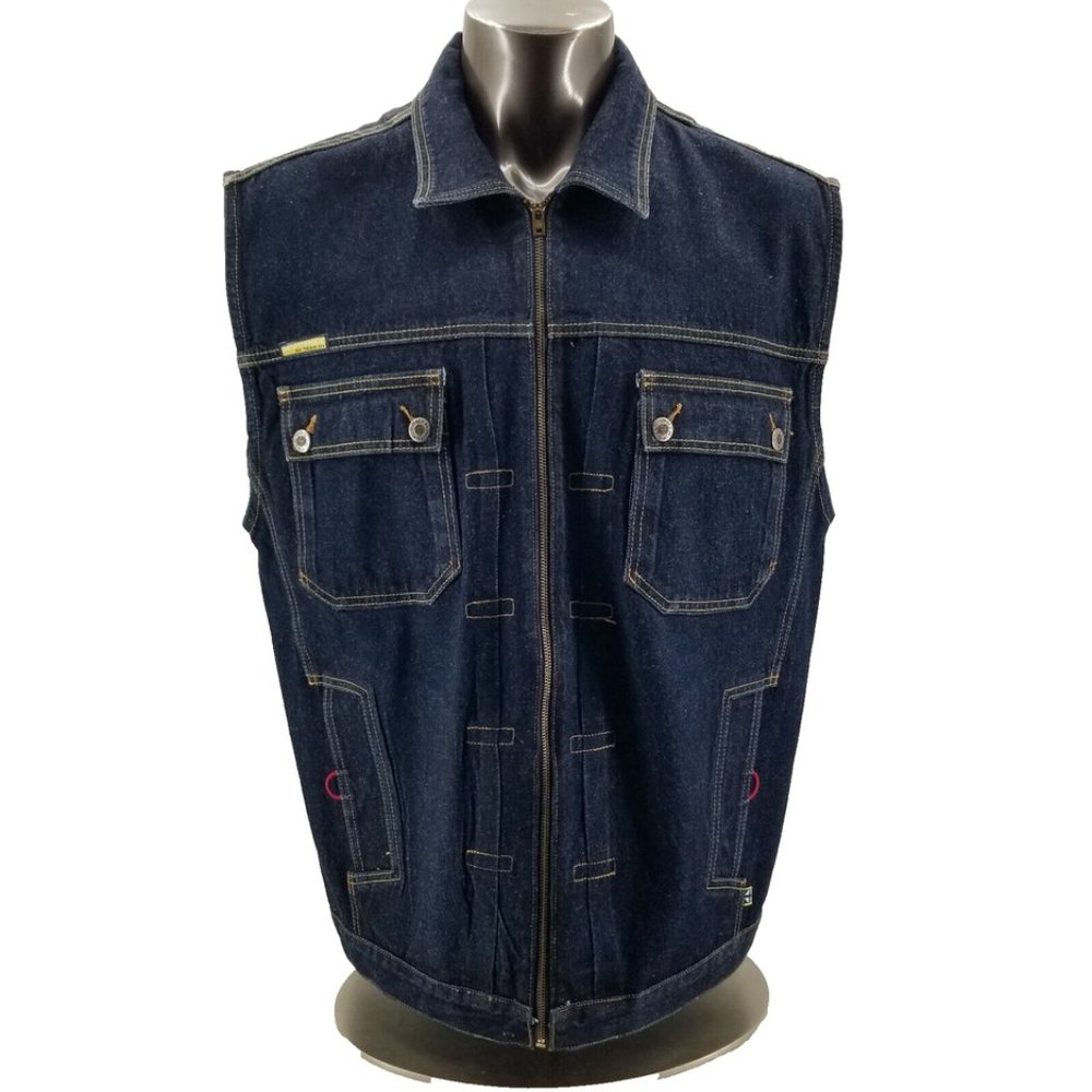 Vintage Southpole Denim Jacket  Vest Mens XL Blue Denim Y2K Street Wear
